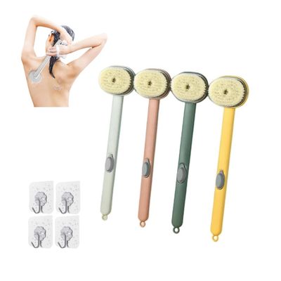 2023 New Long Handle Bath Massage Cleaning Brush With Non-Porous Sticky Hook, Multifunctional Detachable Back Brush, One-Touch Foam Exfoliation, Family Essential (E-4 pcs)