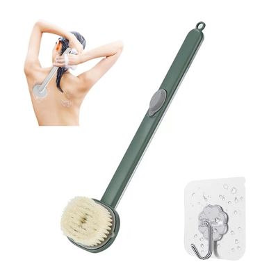 2023 New Long Handle Bath Massage Cleaning Brush With Non-Porous Sticky Hook, Multifunctional Detachable Back Exfoliation, One-Touch Foam Family Essential (C-Green)