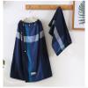 2-Pcs Cotton Men's Spa Wrap Towel Bath Towel with Snap Closure Women Lightweight Adjustable Body Wrap for Spa,Blue Plaid,One Size view 2