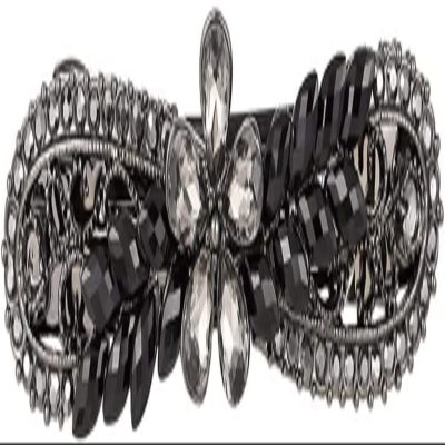 Crystal Rhinestone Snap Hair Clips Hollow Hairpins Headwear Accessories Wedding Party for Girls (Color : C)