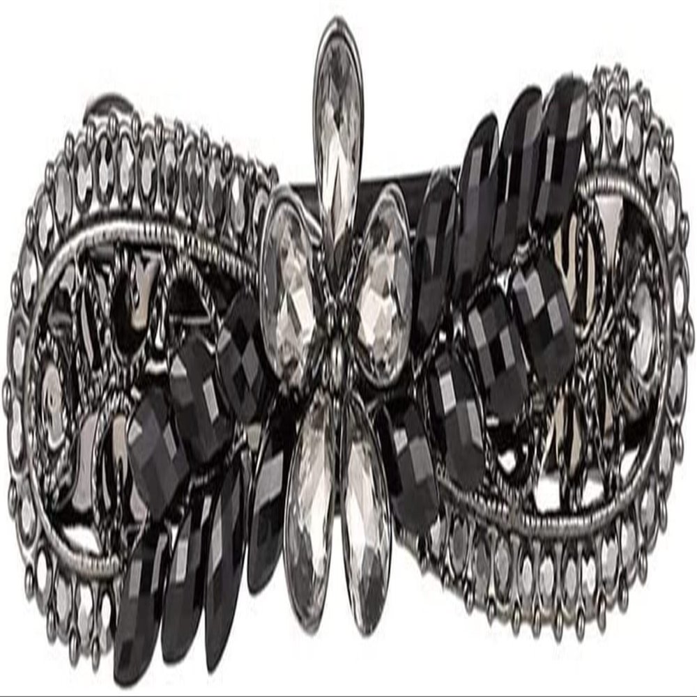 Crystal Rhinestone Snap Hair Clips Hollow Hairpins Headwear Accessories Wedding Party for Girls (Color : C)