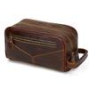 Feilx Leather Travel Dopp Kit Toiletry Bag Men Shaving Women and Mens Case Bags Organizer Bathroom Shaving kit (Color : A, Size : 25x11.5x14cm) view 1
