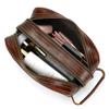 Feilx Leather Travel Dopp Kit Toiletry Bag Men Shaving Women and Mens Case Bags Organizer Bathroom Shaving kit (Color : A, Size : 25x11.5x14cm) view 3