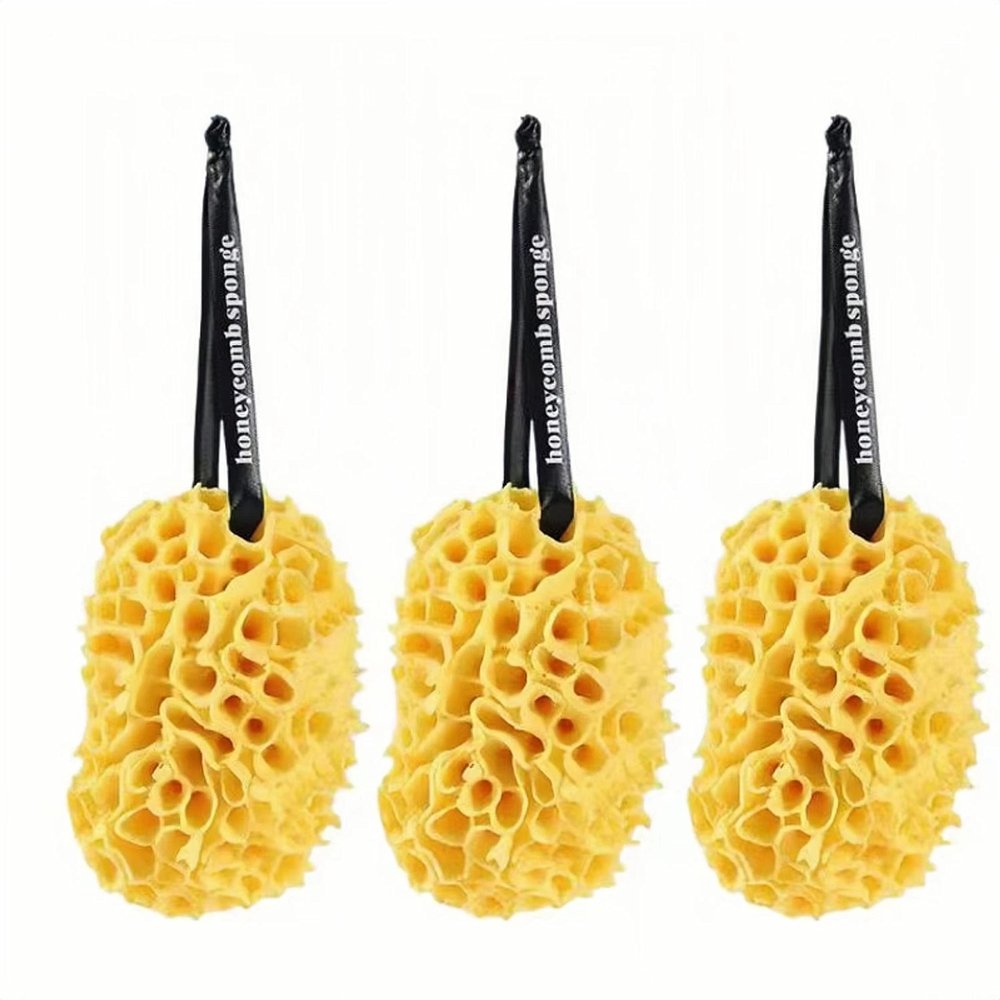 Bath Sponges 3 Pack Loofah Sponges Cleansing Body Exfoliating Honeycomb Sponges Large Ultra Soft Rich Foam Body Sponges for Shower Women Men Children