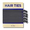 HAVHAF Knotted Mens Hair Ties - Charcoal, 5 Count. Wide(5 pcs), No damage Crease Breakage Man Bun Hair Tie Men with Long Hair, For Buns Curly Thick Elastic Hair Ties For Guys, Perfect hairtie For Men view 1