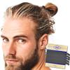 HAVHAF Knotted Mens Hair Ties - Charcoal, 5 Count. Wide(5 pcs), No damage Crease Breakage Man Bun Hair Tie Men with Long Hair, For Buns Curly Thick Elastic Hair Ties For Guys, Perfect hairtie For Men view 2