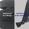 HAVHAF Knotted Mens Hair Ties - Charcoal, 5 Count. Wide(5 pcs), No damage Crease Breakage Man Bun Hair Tie Men with Long Hair, For Buns Curly Thick Elastic Hair Ties For Guys, Perfect hairtie For Men view 3
