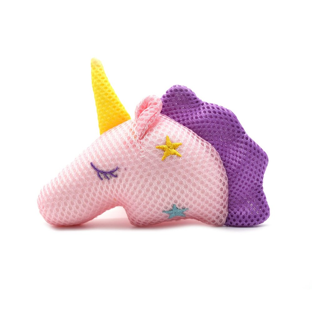 Cute Unicorn Kids Bath Loofahs Balls for Baby Girls Boys Mesh Shower Ball Pouf Exfoliating Bath Sponge Body Cleaner Bath Accessories (Pink Unicorn)