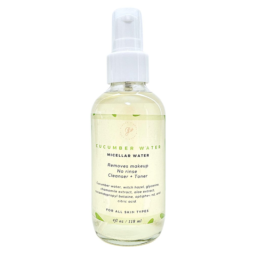 Ginger's Soul Micellar Water, Cucumber Witch Hazel, Firming and Soothing Cleanser Toner Makeup Remover, 4 fl oz