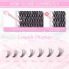 Lash Clusters 12-18mm Mix Individual Lashes Cluster Black Volume Eyelash Clusters Long Individual Lash Extensions C Curl Cluster Lashes DIY Eyelash Extension (30D-0.07C, 12-18mm) view 3