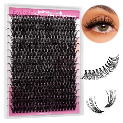 Individual Lashes 18mm Cluster Lashes Large Tray DIY Lash Extension D Curl Lash Clusters Soft Individual Lash Extensions Eyelash Clusters Wispy Cluster Eyelash Extensions (40D-0.07D, 18mm)
