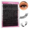 Individual Lashes 18mm Cluster Lashes Large Tray DIY Lash Extension D Curl Lash Clusters Soft Individual Lash Extensions Eyelash Clusters Wispy Cluster Eyelash Extensions (40D-0.07D, 18mm) view 1