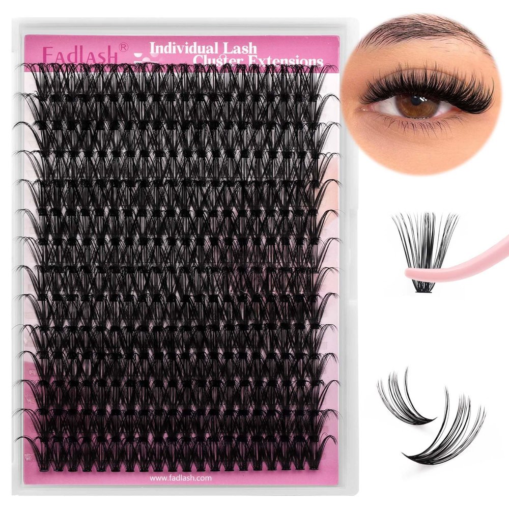 Individual Lashes 17mm Cluster Lashes Large Tray DIY Lash Extension D Curl Lash Clusters Soft Individual Lash Extensions Eyelash Clusters Wispy Cluster Eyelash Extensions (40D-0.07D, 17mm)