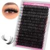 Lash Clusters 19mm Individual Lashes Cluster Black Volume Eyelash Clusters Long Individual Lash Extensions D Curl Cluster Lashes DIY Eyelash Extension (40D-0.07D, 19mm) view 1