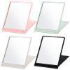 4 Pcs Small Folding Travel Mirror Rectangle Compact Mirror Portable Pocket Mirror Small Makeup Folding Mirror Stand up Vanity Mirror for Women Girls Daily Use, Pink White Green Black, 4.9 x 3.7 Inch view 1