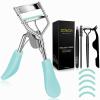 Zowor Eyelash Curler with Comb and Brush Fit All Eye Shape Curved Eyelash Curlers with 5PCS Silicone Refill Pad,Natural and Long Lasting Lash Curler for Women Make Up Gift(Blue) view 1