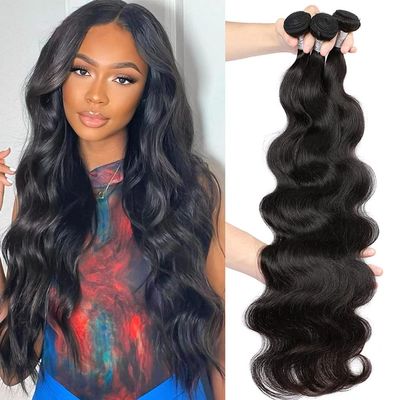 10A Brazilian Body Wave Bundles 18 20 22 Inch Human Hair Bundles 100% Unprocessed Virgin Hair Body Wave 3 Weave Bundles Deals Human Hair 1B Natural Black