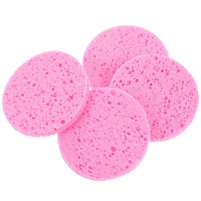 FOMIYES 50pcs Cotton Puff Makeup Sponges Exfoliating Facial Sponges for Face Round Cleansing White Natural Cellulose Spa