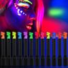 12 Color Glow in The Black Light Body Face Paint for Kids Adult, UV Black Light Glow Crayons Neon Fluorescent Face Painting Makeup Kit for Birthday Party Halloween Masquerade Glow Party Makeup view 1