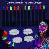 12 Color Glow in The Black Light Body Face Paint for Kids Adult, UV Black Light Glow Crayons Neon Fluorescent Face Painting Makeup Kit for Birthday Party Halloween Masquerade Glow Party Makeup view 2
