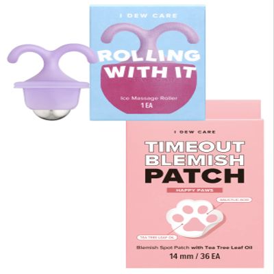 I DEW CARE Rolling With It + Hydrocolloid Acne Pimple Patch - Timeout Blemish Happy Paws Bundle
