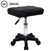 FURWOO Rectangle Rolling Stool with Wheels Height Adjustable Swivel Stool Chair for Spa Salon Massage Black view 4