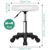 FURWOO Round Swivel Stool with Wheels PU Leather Rolling Stool Height Adjustable for Spa Salon Massage White view 2