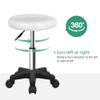FURWOO Round Swivel Stool with Wheels PU Leather Rolling Stool Height Adjustable for Spa Salon Massage White view 4