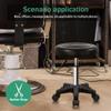FURWOO Round Swivel Stool with Wheels PU Leather Rolling Height Adjustable Stool for Spa Salon Massage Black view 3