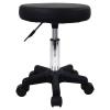FURWOO Round Rolling Stool Height Adjustable Stool with Wheels for Spa Salon Massage Black view 1