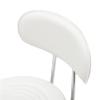 Flulep Round Shape Adjustable Salon Stool with Back and Line White view 3