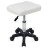 FURWOO Rectangle Rolling Stool with Wheels Height Adjustable Swivel Stool Chair for Spa Salon Massage White view 1