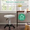 FURWOO Rectangle Rolling Stool with Wheels Height Adjustable Swivel Stool Chair for Spa Salon Massage White view 3