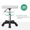 FURWOO Rectangle Rolling Stool with Wheels Height Adjustable Swivel Stool Chair for Spa Salon Massage White view 4