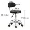 Flulep Round Shape Adjustable Salon Stool with Back and Line Black view 2