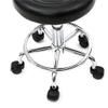 Flulep Round Shape Adjustable Salon Stool with Back and Line Black view 4