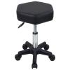 FURWOO Hexagon Rolling Stool Height Adjustable Stool with Wheels for Spa Salon Massage Black view 1