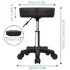 FURWOO Hexagon Rolling Stool Height Adjustable Stool with Wheels for Spa Salon Massage Black view 2