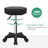 FURWOO Hexagon Rolling Stool Height Adjustable Stool with Wheels for Spa Salon Massage Black view 4