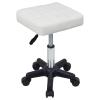 FURWOO Square Swivel Stool with Wheels PU Leather Rolling Stool Height Adjustable for Spa Salon Massage White view 1