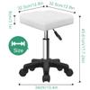 FURWOO Square Swivel Stool with Wheels PU Leather Rolling Stool Height Adjustable for Spa Salon Massage White view 2