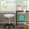 FURWOO Square Swivel Stool with Wheels PU Leather Rolling Stool Height Adjustable for Spa Salon Massage White view 3