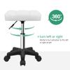 FURWOO Square Swivel Stool with Wheels PU Leather Rolling Stool Height Adjustable for Spa Salon Massage White view 4