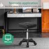 FURWOO Square Swivel Stool with Wheels PU Leather Rolling Stool Height Adjustable for Spa Salon Massage Black view 3