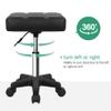 FURWOO Square Swivel Stool with Wheels PU Leather Rolling Stool Height Adjustable for Spa Salon Massage Black view 4