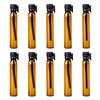 100Pcs 2ml Mini Empty Perfume Sample Bottles Glass Essential Oils Sample Vials with Black Cap Refillable Sample Vial Containers Glass Drop Stick Bottle for Aromatherapy Essential Oil, Amber view 1