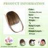NAYOO Bangs Hair Clip -Medium Brown Fake Bangs 100% Real Human Hair Extensions Wispy Bangs for Women Fringe with Temples Hairpieces Curved Bangs for Daily Wear view 2