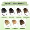 NAYOO Bangs Hair Clip -Medium Brown Fake Bangs 100% Real Human Hair Extensions Wispy Bangs for Women Fringe with Temples Hairpieces Curved Bangs for Daily Wear view 3
