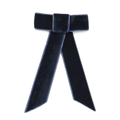 2 Pack Vintage Large Velvet Bow Hair Clip Women Hairpins Barrette Accessories For Women Girls Long Elastic Hair Tie Headwear Female Hair Accessories (Blue)