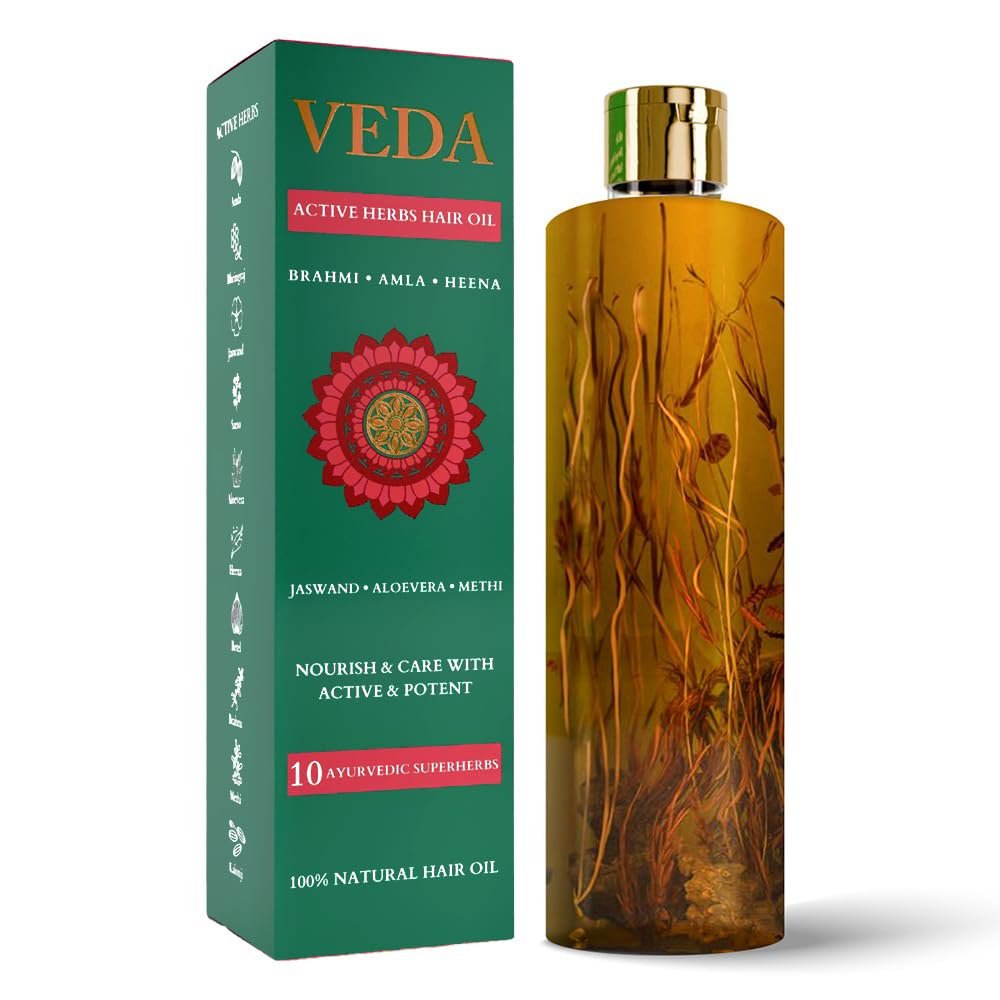VEDA Active Herbs Hair Oil | Hair Growth Oil | Infused with Herbs | 200ml